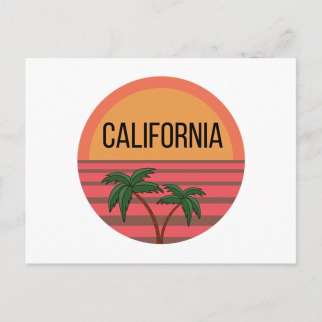 Postal Ideas de regalo de diseño de California Palmas de  (Anverso)
