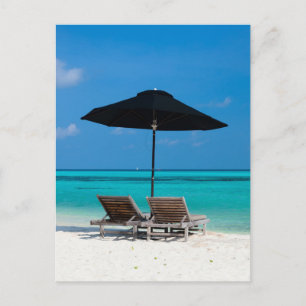 Postal Idílica playa tropical en Maldivas