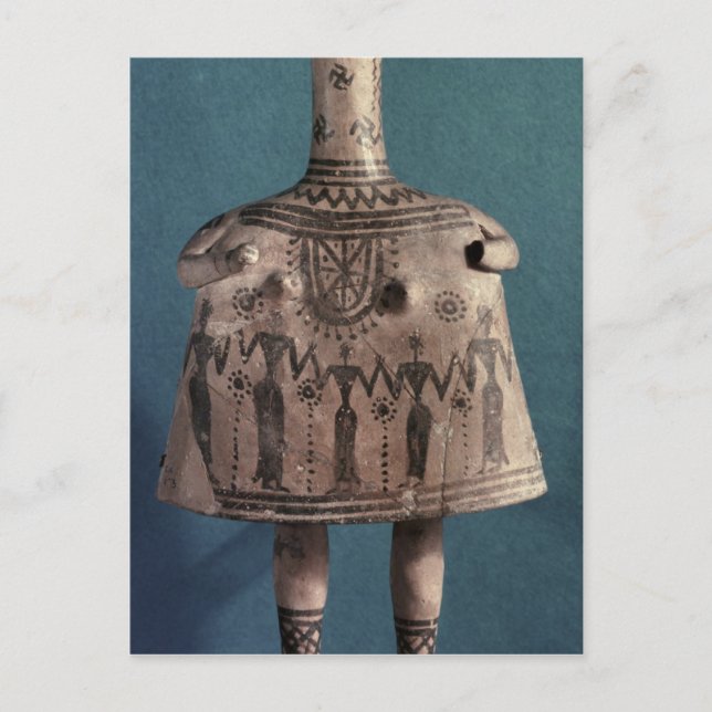 Postal Ídolo Bell, de Thebes, Boeotia, c.700 a.C. (Anverso)