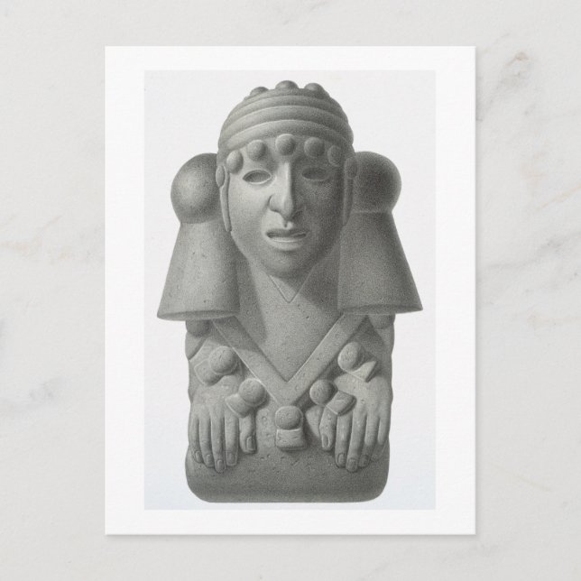 Postal Ídolo de piedra del Dios Lluvia Cocijo, plato del  (Anverso)