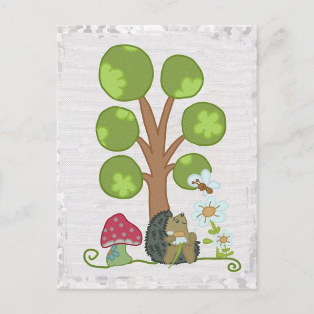 Postal Igel unterm Baum (Anverso)