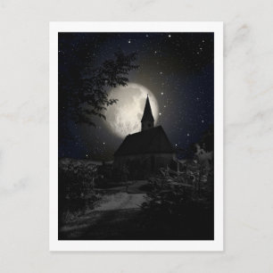Postal Iglesia a la luz de la luna