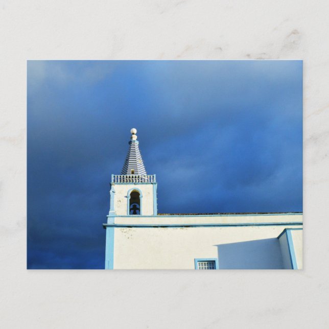 Postal Iglesia al amanecer: Angra do Heroismo, Azores (Anverso)