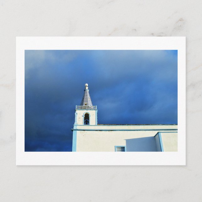 Postal Iglesia al amanecer: Angra do Heroismo, Azores Pos (Anverso)