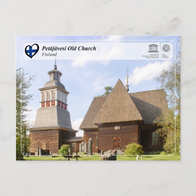Postal Iglesia antigua de Petäjävesi (Anverso)