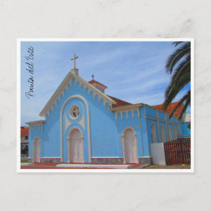 Postal iglesia azul de punta del este