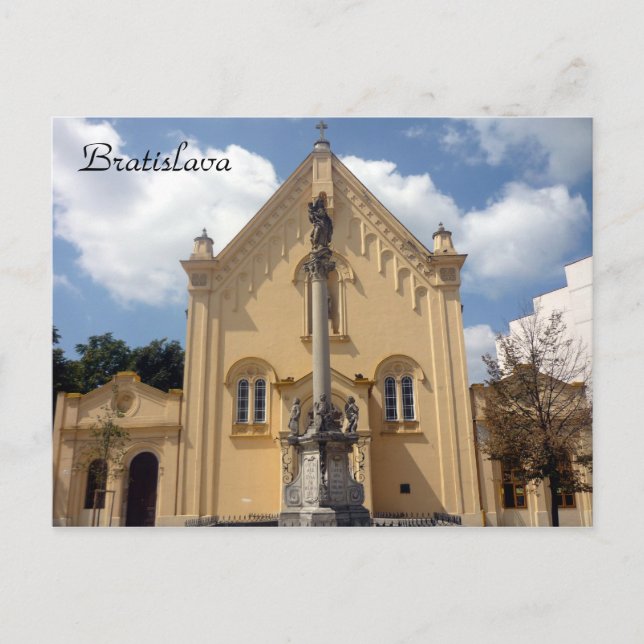 Postal iglesia capuchina de Bratislava (Anverso)