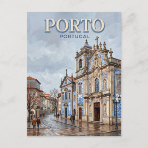 Postal Iglesia Carmo Oporto Portugal
