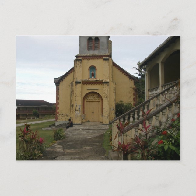Postal Iglesia Católica Antigua en Dominica (Anverso)