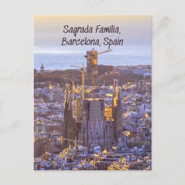 Postal Iglesia Católica de la Sagrada Familia, Barcelona, (Anverso)