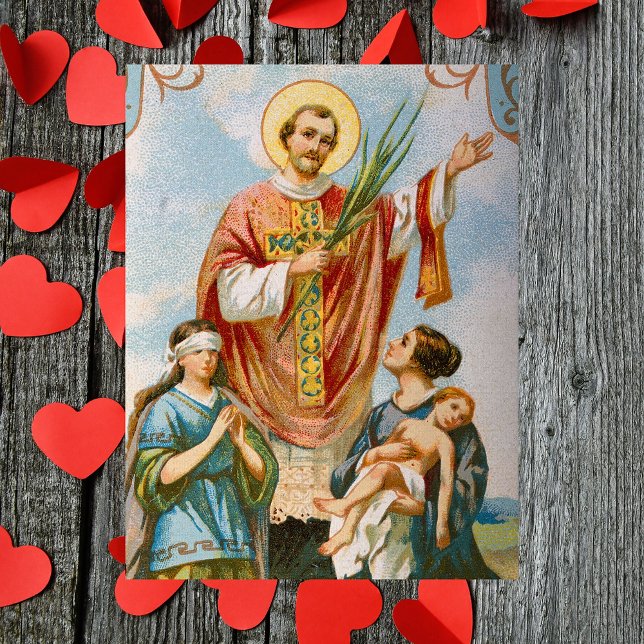 Postal Iglesia católica Santa El día de San Valentín (Vintage Religious Christian Catholic Saint Valentine Valentine's Day Postcard)