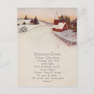 Postal Iglesia Cristiana Nieve Invierno