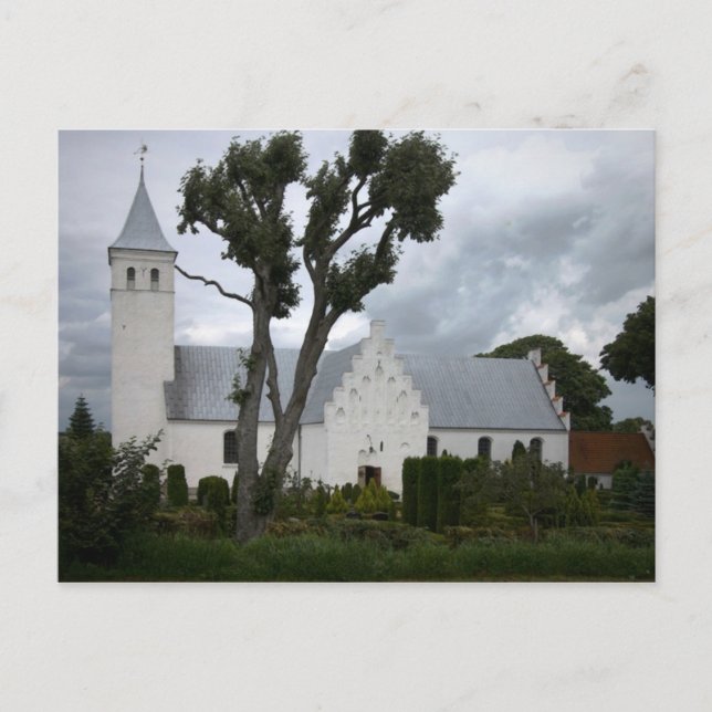 Postal Iglesia cristiana Voldum de Dinamarca (Anverso)