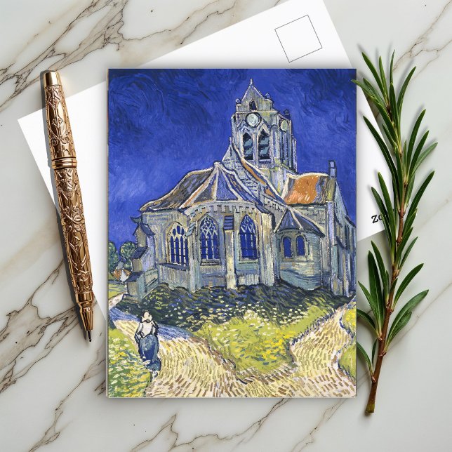 Postal Iglesia de Auvers, por Vincent Van Gogh (Subido por el creador)