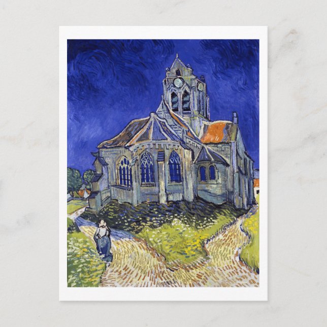 Postal Iglesia de Auvers, Van Gogh (Anverso)