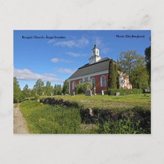 Postal Iglesia de Borgsjö, Ånge Suecia, Pho...