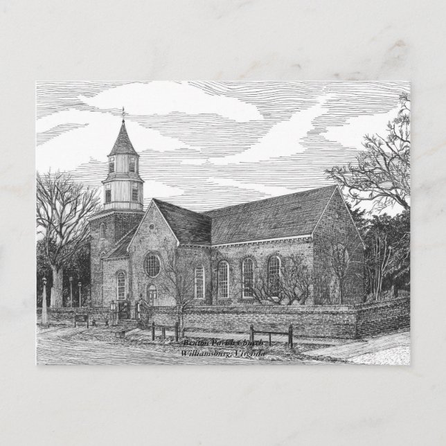 Postal Iglesia de Bruton Parish, Williamsburg (Anverso)