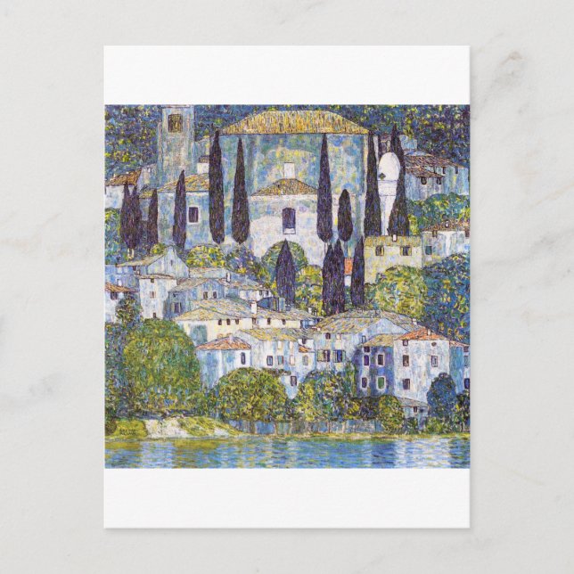 Postal Iglesia de Cassone, Gustav Klimt (Anverso)