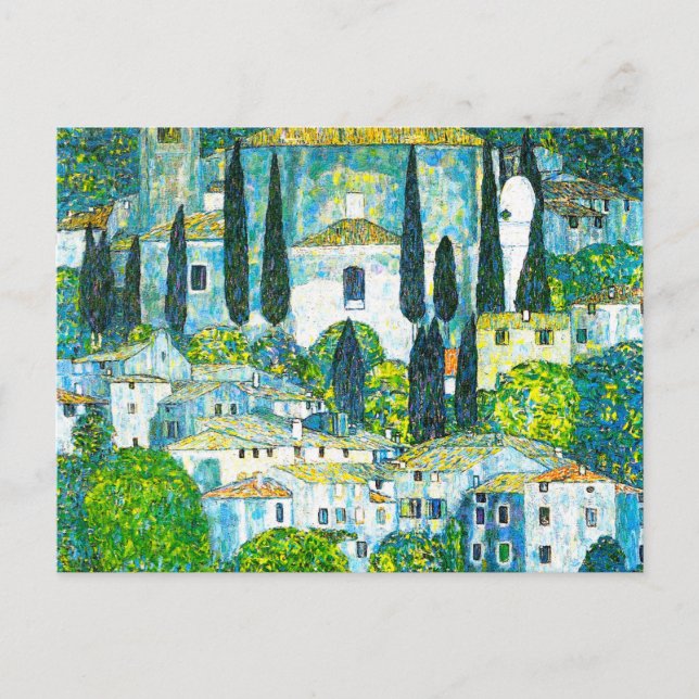 Postal Iglesia de Cassone Gustav Klimt (Anverso)