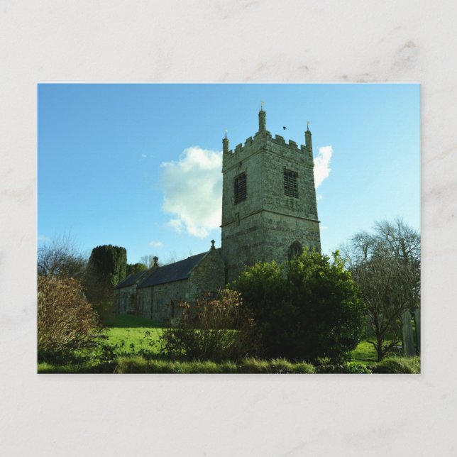Postal Iglesia de Colán cerca del Cornwall England (Anverso)