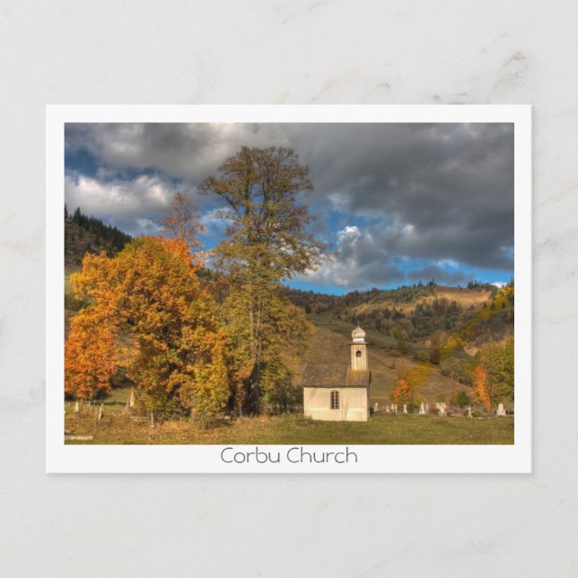 Postal Iglesia de Córbu (Anverso)