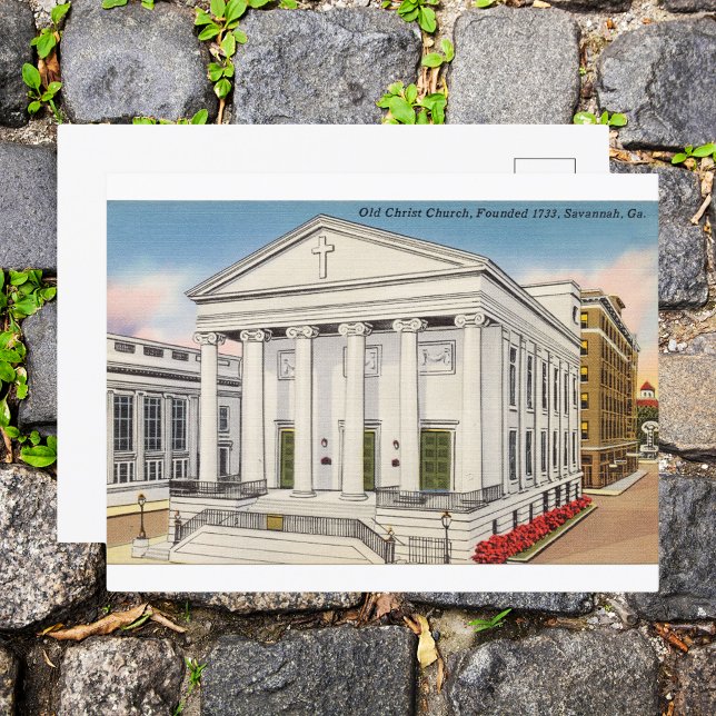 Postal Iglesia de Cristo Histórico Savannah GA retro (Subido por el creador)