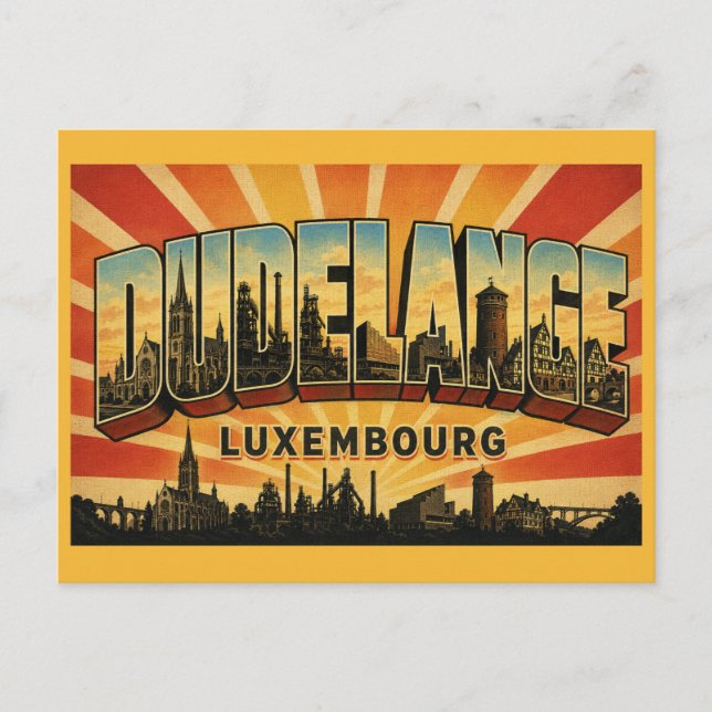 Postal Iglesia de Dudelange Luxemburgo (Anverso)
