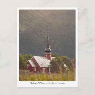 Postal Iglesia de Flakstad Lofoten