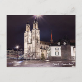 Postal Iglesia de Grossmunster en Zurich