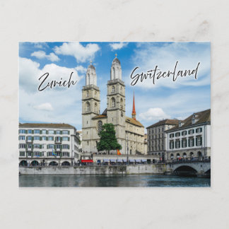 Postal Iglesia de Grossmunster en Zurich Suiza