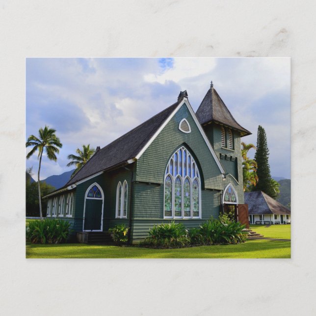 Postal Iglesia de Hanalei, Kauai, Hawaii (Anverso)