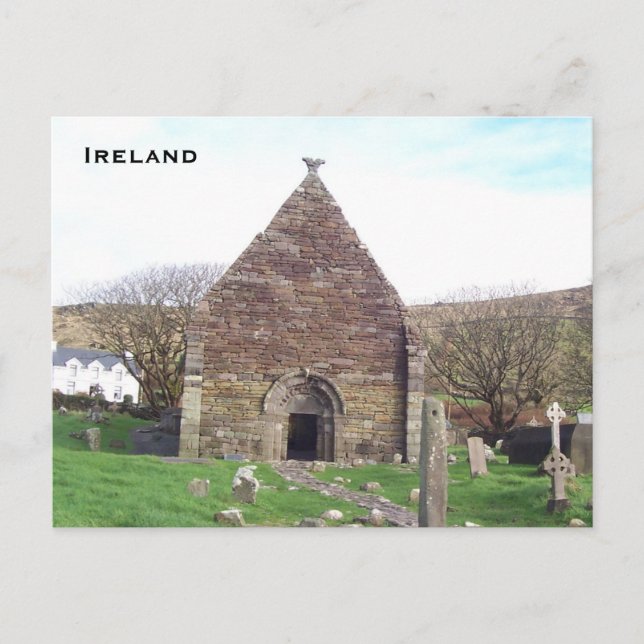 Postal Iglesia de Kilmalkedar, Dingle, Kerry, Irlanda (Anverso)