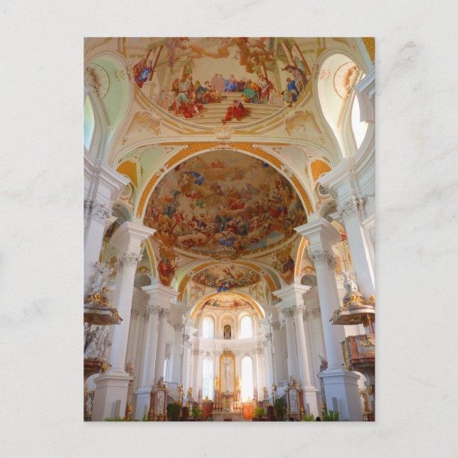 Postal iglesia de la abadía del monasterio neresheim (Anverso)