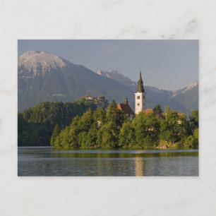 Postal Iglesia de la Asunción en isla en Lago