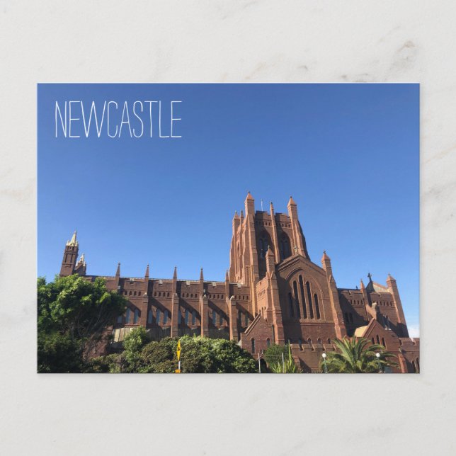 Postal iglesia de la catedral de Newcastle (Anverso)