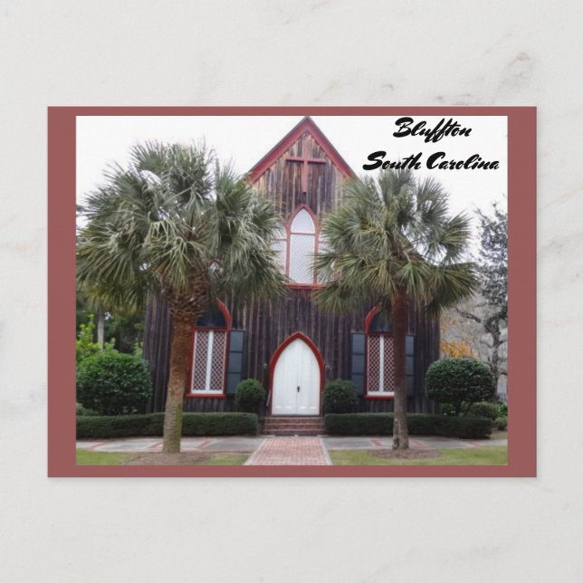 Postal Iglesia de la Cruz - Bluffton, Carolina del Sur (Anverso)