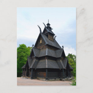 Postal Iglesia de la Escala Medieval de Noruega