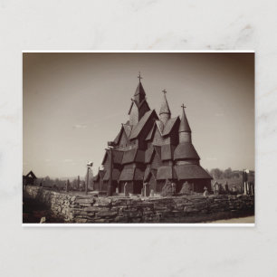 Postal Iglesia de la estafa de Heddal