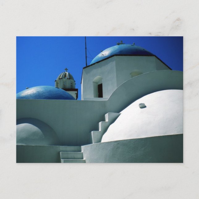 Postal Iglesia de la Isla Santorini Grecia (Anverso)