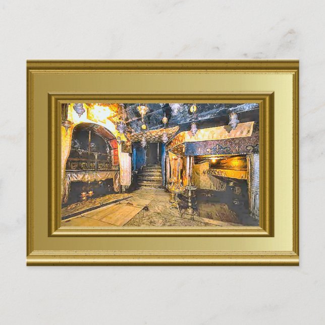 Postal Iglesia de la Natividad, Belén (Anverso)