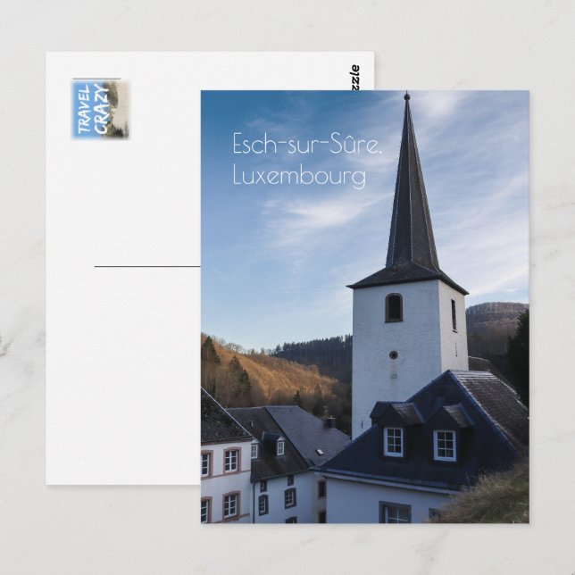Postal Iglesia de la Natividad, Esch-sur-Sure, Luxemburgo (Anverso / Reverso)