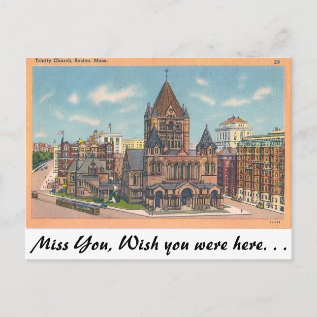 Postal Iglesia de la Trinidad, Boston, Massachusetts (Anverso)