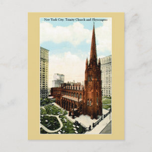 Postal Iglesia de la Trinidad de Nueva York, rascacielos