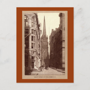 Postal Iglesia de la Trinidad, Wall Street, Nueva York c1