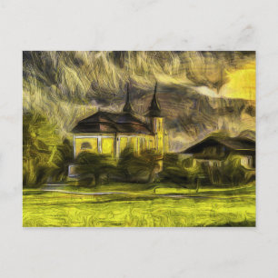 Postal Iglesia de los Alpes austríacos Van Gogh