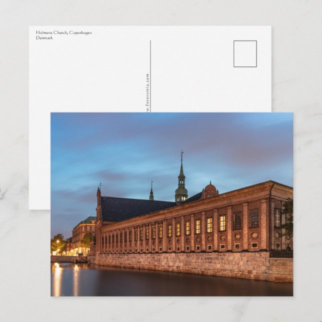 Postal Iglesia de los Holmens Copenhague Dinamarca (Anverso / Reverso)