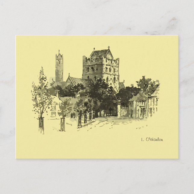Postal Iglesia de San Brigid, Torre redonda, Kildare (Anverso)