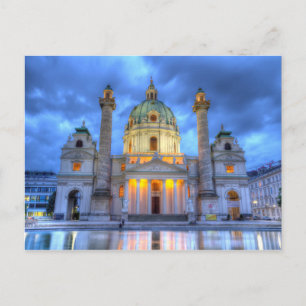 Postal Iglesia de San Carlos en Viena, Austria