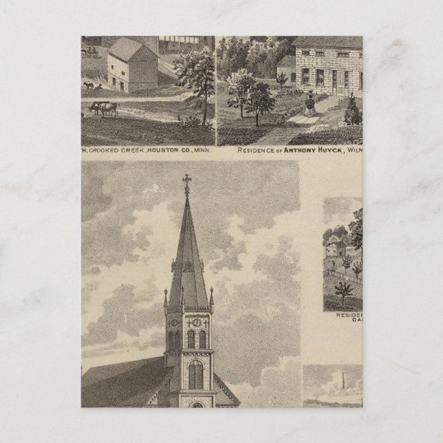 Postal Iglesia de San Pedro, Caledonia, Minnesota (Anverso)