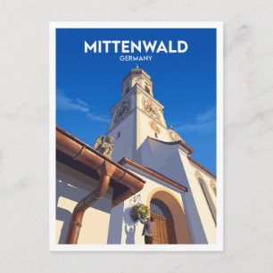 Postal Iglesia de San Pedro y Pablo Mittenwald Alemania